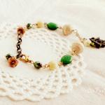 Dawn In The Wood, Fall Colors Bracelet In Green..