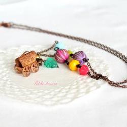 Living a gypsy life, boho hippie necklace, bohemian vintage style jewelry